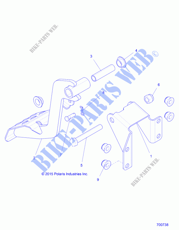 BRAKES, PEDAL AND MASTER CYLINDER   R18RDA57A1/B1 (700738) für Polaris RANGER CREW 570 FS  2018