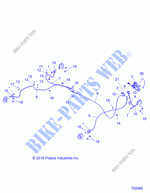 BRAKE LINES AND MASTER CYLINDER   R18RMA57F1/S57C1/F1/CV/T57C1 (701460) für Polaris RGR 570 EPS HDPS EU POLAND 2018