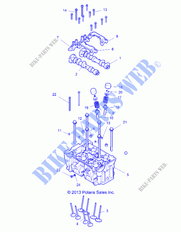 ZYLINDER HEAD AND VALVES   Z19VPL92AK/BK/AR/BR/AM/BM (49RGRVALVE14RZR1000) für Polaris RZR XP 4 TURBO S 2019