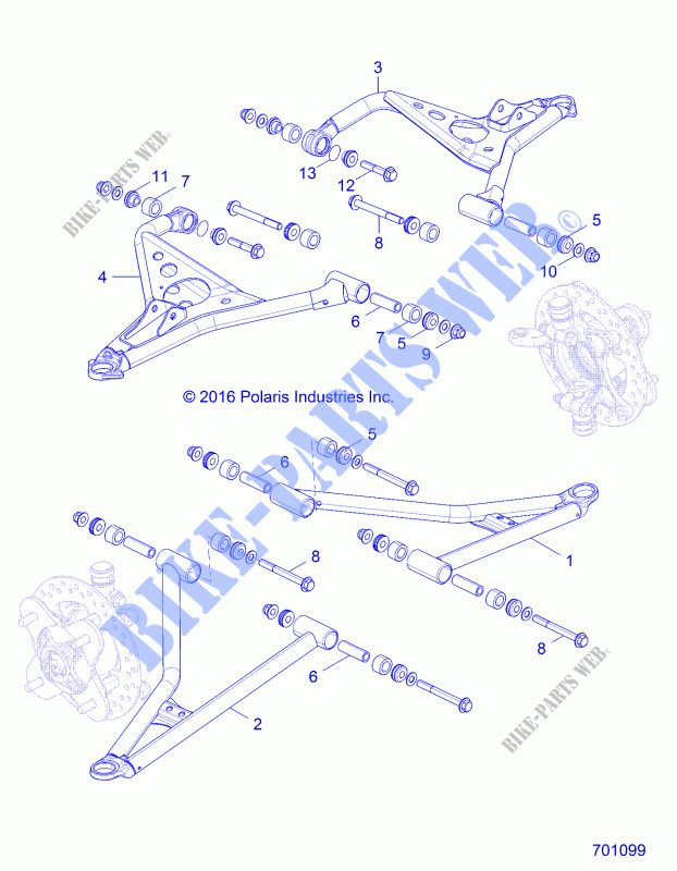 FRONT SUSPENSION CONTROL ARMS   Z17VCE87AB/AK/AM (701099) für Polaris RZR 4 900 2017      