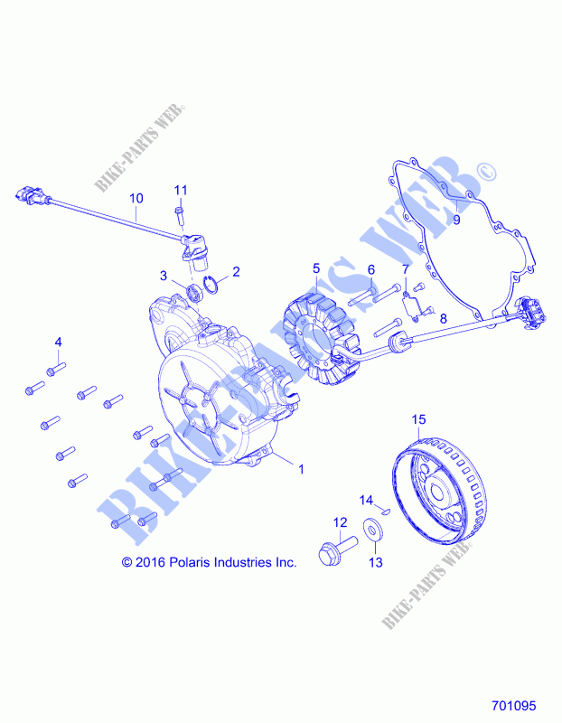 MOTOR, STATOR AND COVER   Z17VCE87AB/AK/AM (701095) für Polaris RZR 4 900 2017      