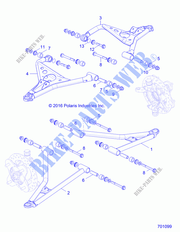 FRONT SUSPENSION CONTROL ARMS   Z17VAE87NK (701099) für Polaris RZR 900 50 INCH MD 2017      