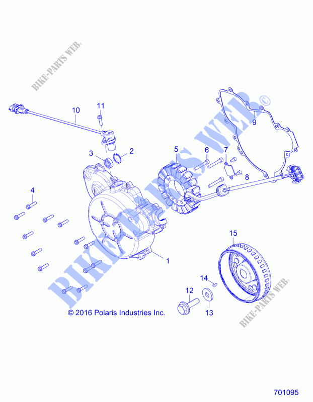 MOTOR, STATOR AND COVER   Z17VBS87C2/CB/E87F2 (701095) für Polaris 	RZR 900 60 INCH EU/TRACTOR 2017      