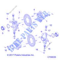 FRONT SUSPENSION HUB   R20RRR99/A/B (C700035) für Polaris RANGER 1000 WINTER PREP FACTORY CHOICE 2020
