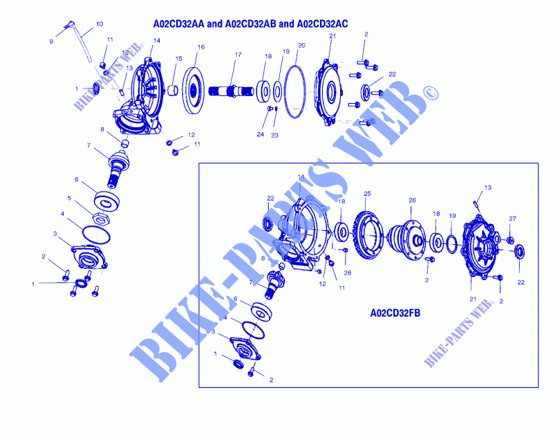 Das vordere Gehäuse   A02CD32AA/AB/AC/FB (4970147014C11) für Polaris MAGNUM 325 4X4 2002