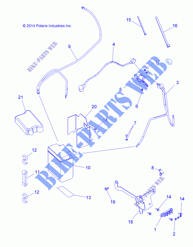 BATTERIE   A15SJE57HI (49ATVBATTERIE15570SP) für Polaris SPORTSMAN 570 TR PRM PS MD 2015