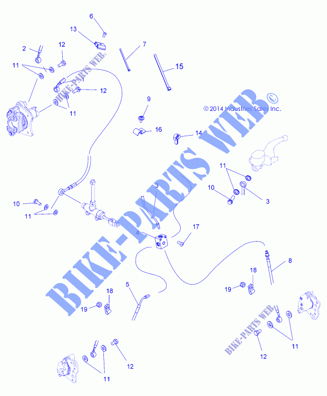 BREMSE LINES   A15SJE57HI (49ATVBREMSELINE1570SPTR) für Polaris SPORTSMAN 570 TR PRM PS MD 2015