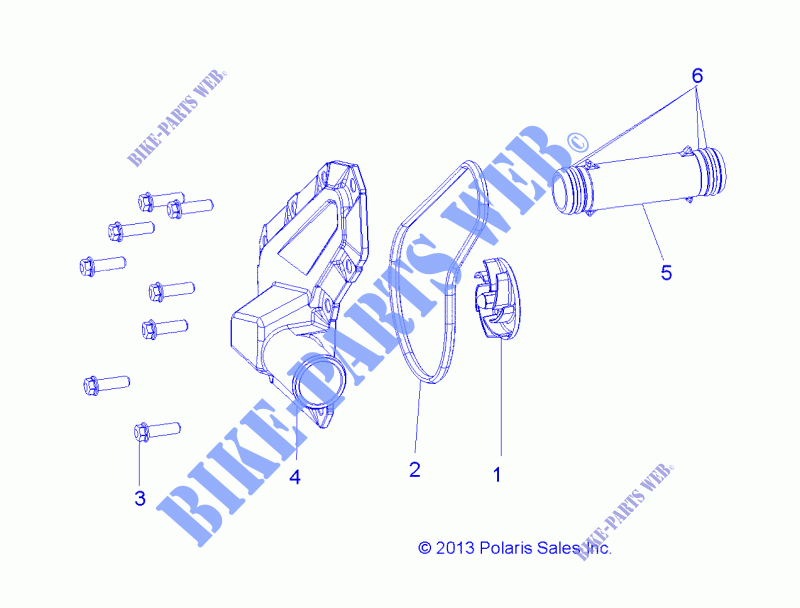 MOTOR, WATERPUMP IMPELLER and COVER   A15SJE57HI (49ATVWATERPUMP14SP570) für Polaris SPORTSMAN 570 TR PRM PS MD 2015