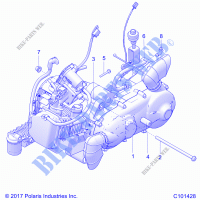 MOTOR, MOTOR AND TRANSMISSION MOUNTING   A21HAB15A2/B2 (C101428) für Polaris ACE 150 EFI 2021