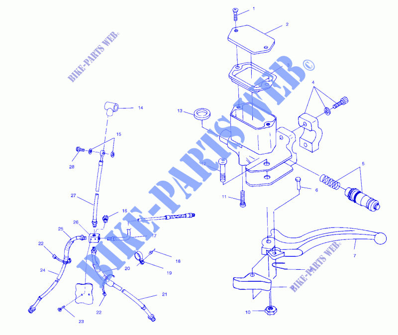 KONTROLLEN   MASTER CYLINDER/BREMSE LINE   A00CD32AA (4949404940B010) für Polaris 325 MAGNUM 4X4 HDS II 2000
