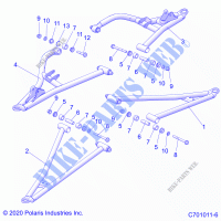 FRONT SUSPENSION CONTROL ARMS   G21G4D99AW/BW (C701011 6) für Polaris GENERAL 4 1000 DELUXE 2021