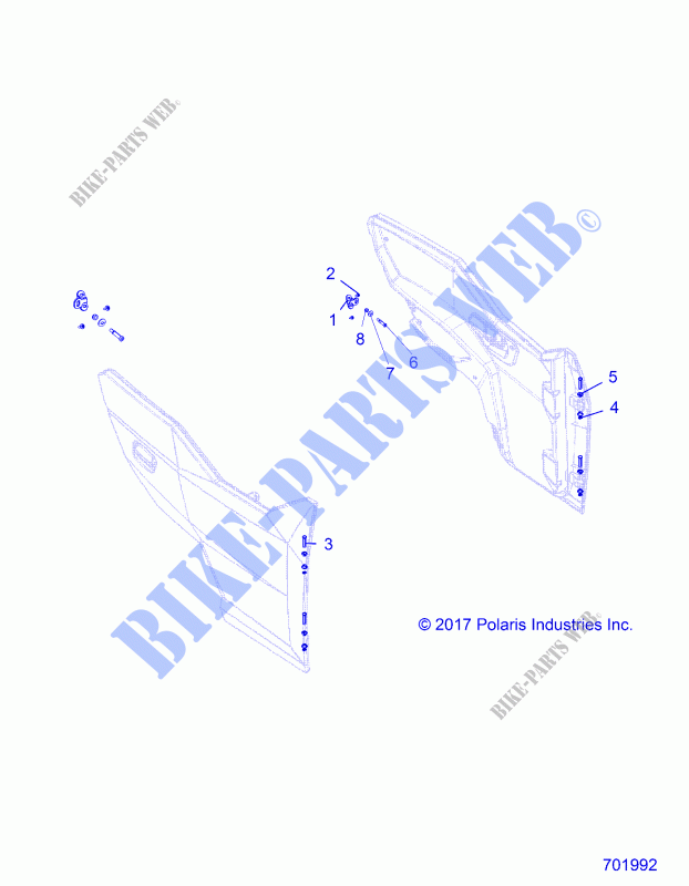 DOORS MOUNTING, FRONT   G21GMJ99AJ/AZ/BJ/BZ (701992) für Polaris GENERAL XP 4 DELUXE RC EDITION 2021