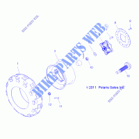 RADS, FRONT TIRE and BREMSE DISC   A15SAA32EH (49ATVRADFRT11HAWK) für Polaris HAWKEYE 325 2X4 2015