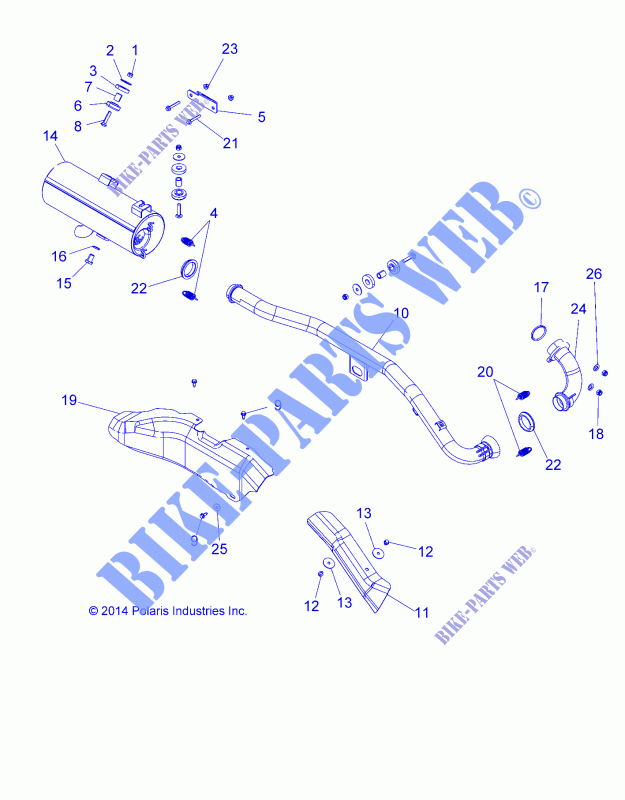 AUSPUFF   A15SAA32EH (49ATVAUSPUFF15SPETX) für Polaris HAWKEYE 325 2X4 2015