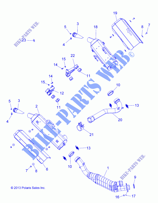 AUSPUFF   A15SVE95HW (49ATVAUSPUFF14SCRAM) für Polaris SCRAMBLER 1000 MD 2015
