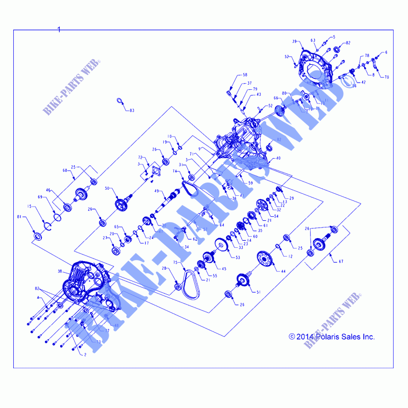 ANTRIEB, MAIN GETRIEBEGEHÄUSE   A15SVE95AW (49ATVGETRIEBEGEHÄUSE1333180) für Polaris SCRAMBLER XP 1000 2015