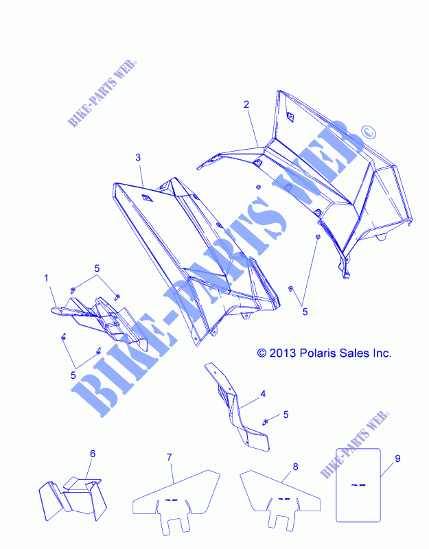 HINTER CAB AND HEAT SHIELDS   A15SVE95AW (49ATVCABRR14SCRAM) für Polaris SCRAMBLER XP 1000 2015