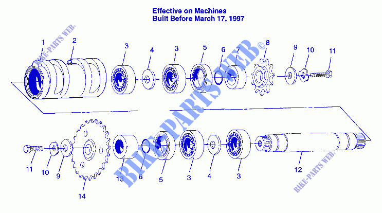 CENTER TIGHTENER MAGNUM 4X4 W97AC42A, SWEDISH MAGNUM 4X4 S97AC42E AND NORWE (4940834083B014) für Polaris MAGNUM 4X4 1997
