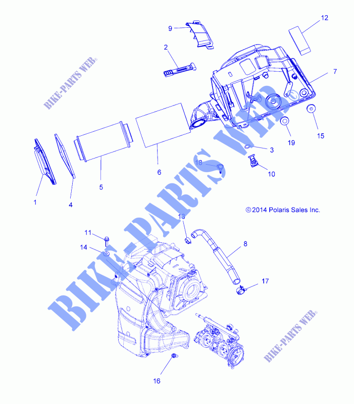MOTOR, LUFTEINLASS   A15SXE95AC/AK/AW/L95AM (49ATVAIRANSAUG15850SP) für Polaris SPORTSMAN XP 1000 2015