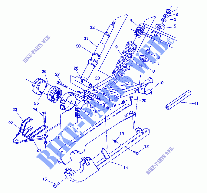 Hinterradschwinge   SCHOCK 6X6 250 W938727 (4924092409037A) für Polaris 250 6X6  1993