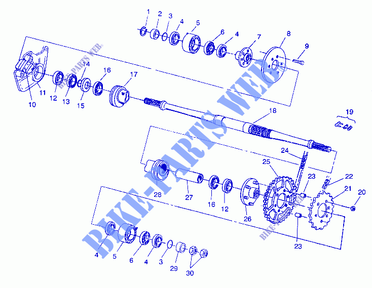 MIDDLE PLATTE 6X6 250 W938727 (4924092409024A) für Polaris 250 6X6  1993