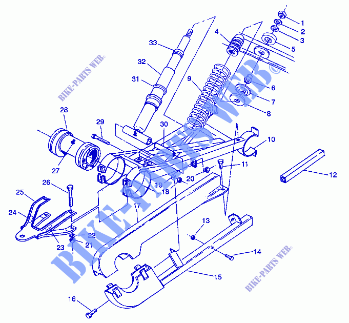 Hinterradschwinge   SCHOCK 6X6 350L W938739 (4924062406037A) für Polaris 350L 6X6  1993