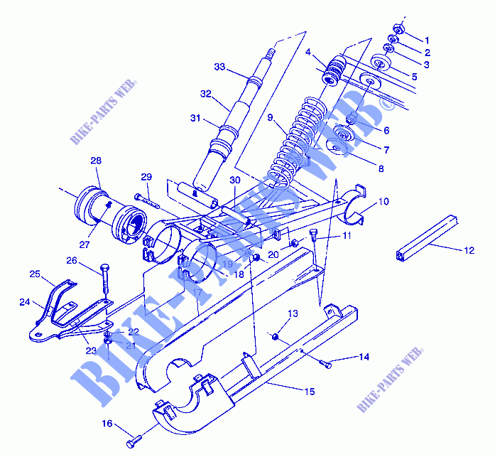 Hinterradschwinge   SCHOCK 6X6 350L S938739 (4924362436037A) für Polaris Euro 350L 6x6  1993