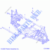 CHASSIS, MAIN RAHMEN   A22SVA85A3 (C101984) für Polaris SCRAMBLER 850 2022