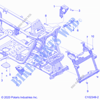 CHASSIS, FRONT CAB SUPPORTS   A22SGE95AN (C102349 2) für Polaris SCRAMBLER XP 1000 2022