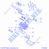 ENGINE, CYLINDER HEAD, CAM AND VALVES   A22SGE95AN (C102002) für Polaris SCRAMBLER XP 1000 2022