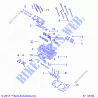 ENGINE, CYLINDER HEAD, CAM AND VALVES   A20SGE95AK (C102002) für Polaris SCRAMBLER XP 1000 2020