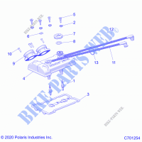 MOTOR, THROTTLE BODY AND VALVE COVER   R22RSV99AG/BG/2AG/2BG (C701254) für Polaris RANGER CREW XP 1000 2022