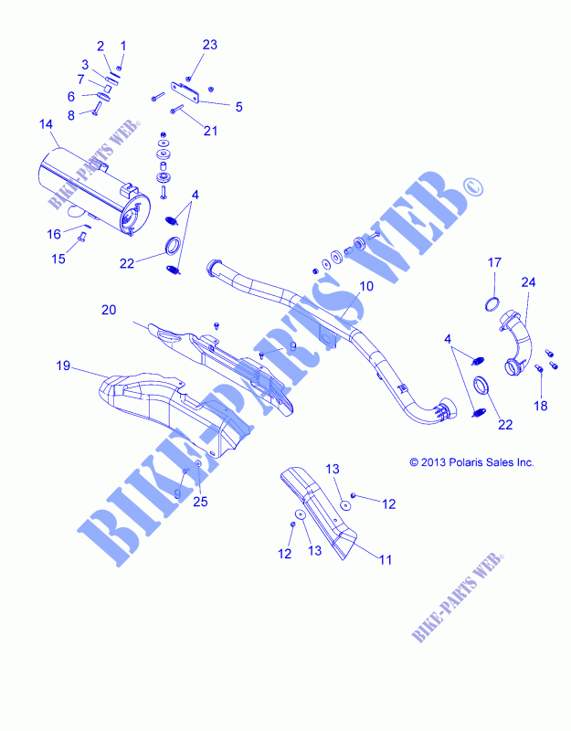 AUSPUFF   A15SEH57AD (49ATVAUSPUFF14SP570) für Polaris SPORTSMAN 570 HD 2015