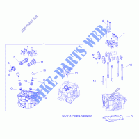 ZYLINDER HEAD, CAMS AND VALVES   A15SHD57AC/E57AS/AM/L57AK (49RGRCYLINDERHD14570) für Polaris SPORTSMAN 570 SP 2015