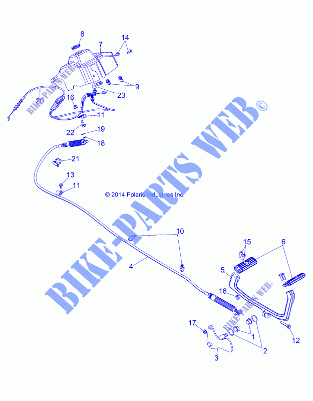 ANTRIEB, Gaspedales   D142M9JDJ/1L9JDJ/1D9JDJ/2D9JDJ (49BRUTUSPEDALTHROTTLE14) für Polaris BRUTUS HD PTO 2014
