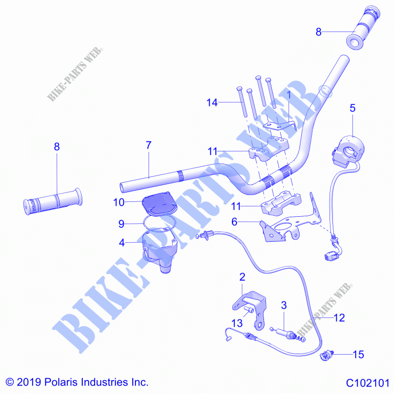 LENKUNG, HANDLEBARS   A23HBBO7B3/B7 (C102101) für Polaris OUTLAW 70 2023
