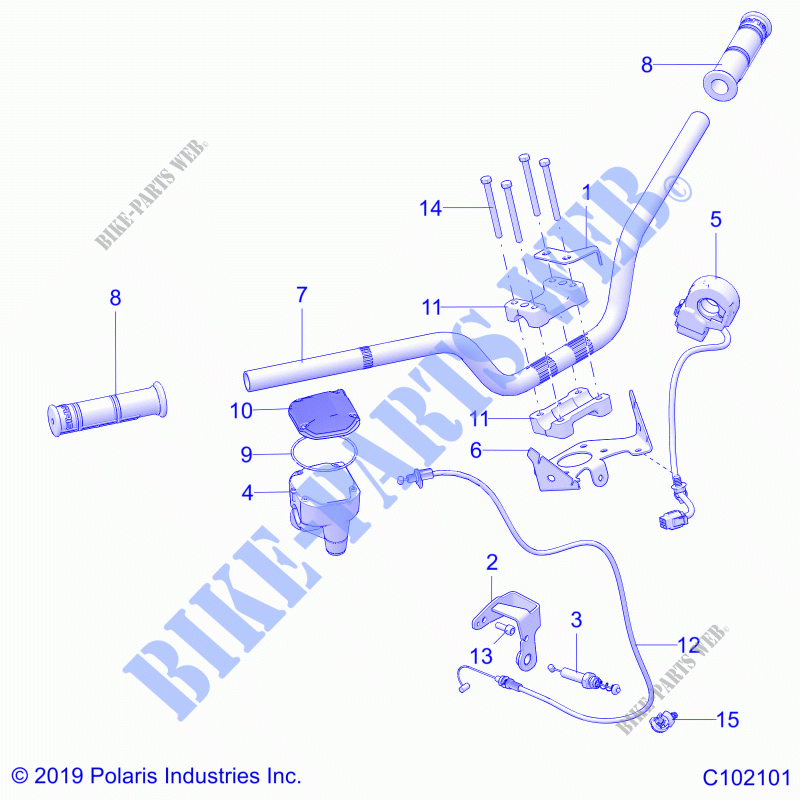 LENKUNG, HANDLEBARS   A23HBE07N2 (C102101) für Polaris OUTLAW 70 LE 2023