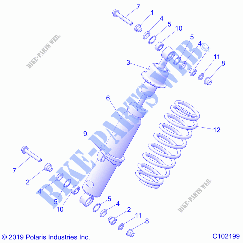 SUSPENSION, SCHOCK, FRONT   A23SGE95PN (C102199) für Polaris SCRAMBLER 1000 2023