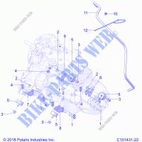 MOTOR, TRANSMISSION MOUNTING & LONG BLOCK   A23SVA85A3 (C101431 22) für Polaris SCRAMBLER 850 2023