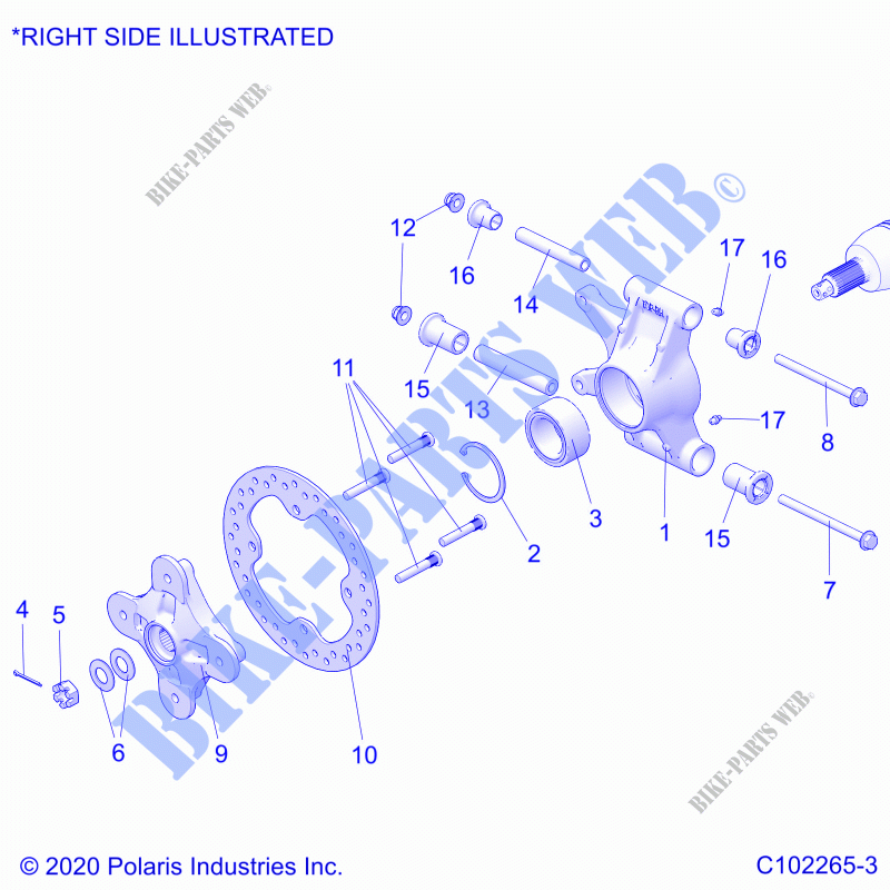 SUSPENSION, REAR HUBS, CARRIER AND BREMSE DISC   A23SXR95AH (C102265 3) für Polaris SPORTSMAN XP 1000 2023