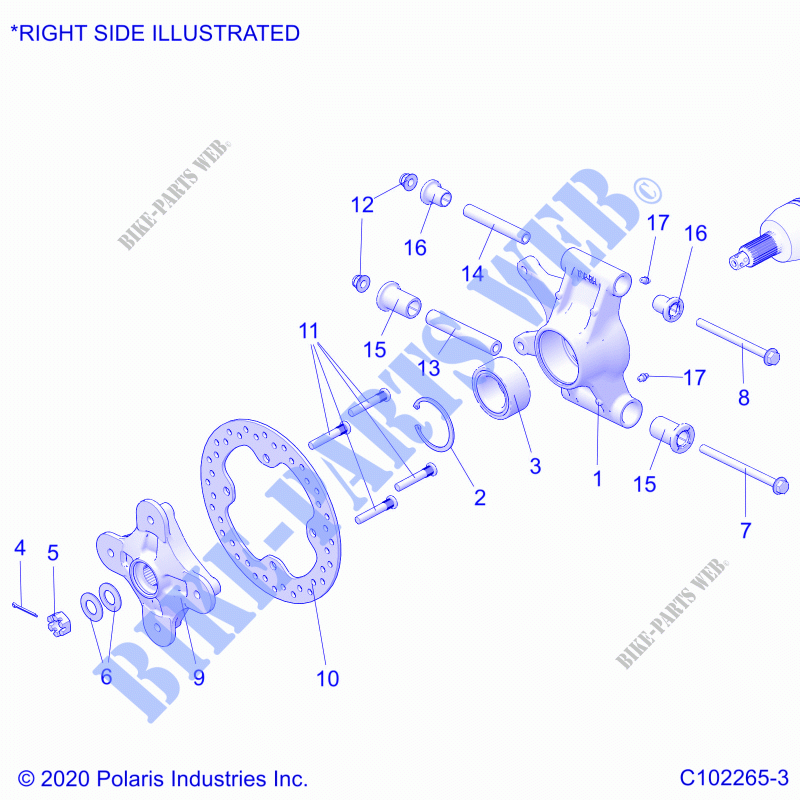 SUSPENSION, REAR HUBS, CARRIER AND BREMSE DISC   A23SXE95PG/PK (C102265 3) für Polaris SPORTSMAN XP 1000 EPS 2023