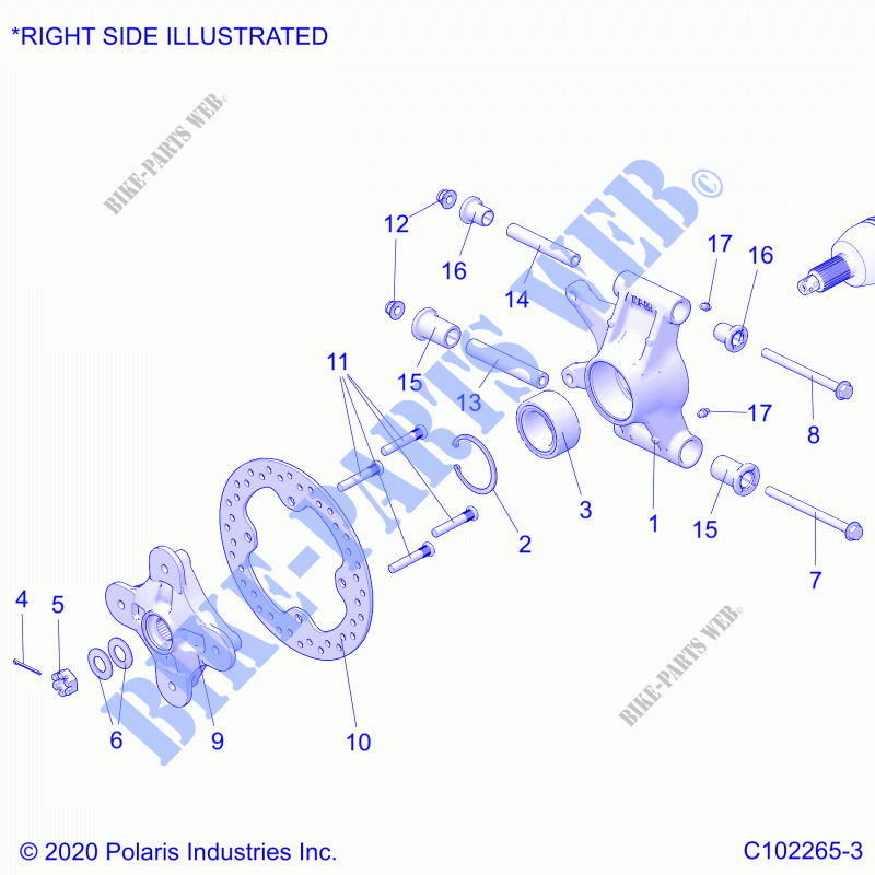 SUSPENSION, REAR HUBS, CARRIER AND BREMSE DISC   A23SXM95AM (C102265 3) für Polaris SPORTSMAN XP 1000 2023