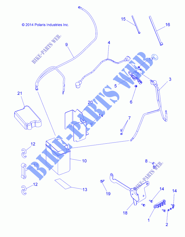 BATTERIE   A15SHE57HS (49ATVBATTERIE15570SP) für Polaris SPORTSMAN 570 SP MD 2015