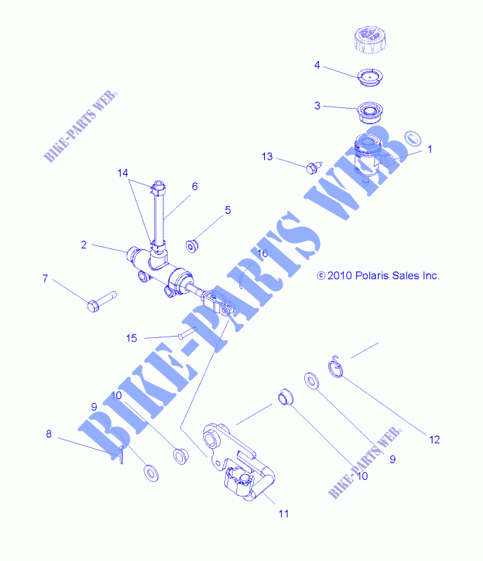 BREMSES, BREMSE PEDAL AND MASTER CYLINDER   A15SHE57HS (49ATVBREMSEFOOT11SP500) für Polaris SPORTSMAN 570 SP MD 2015