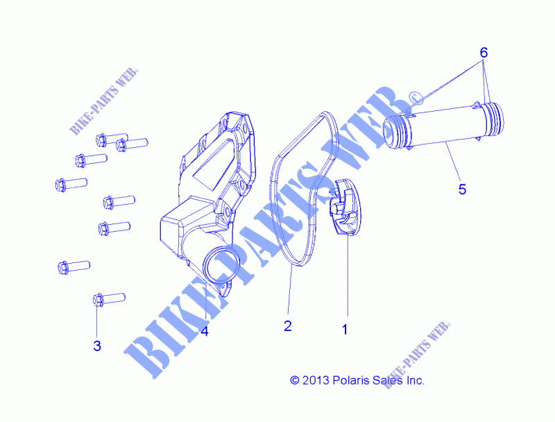 MOTOR, WATERPUMP IMPELLER and COVER   A15SHE57HS (49ATVWATERPUMP14SP570) für Polaris SPORTSMAN 570 SP MD 2015