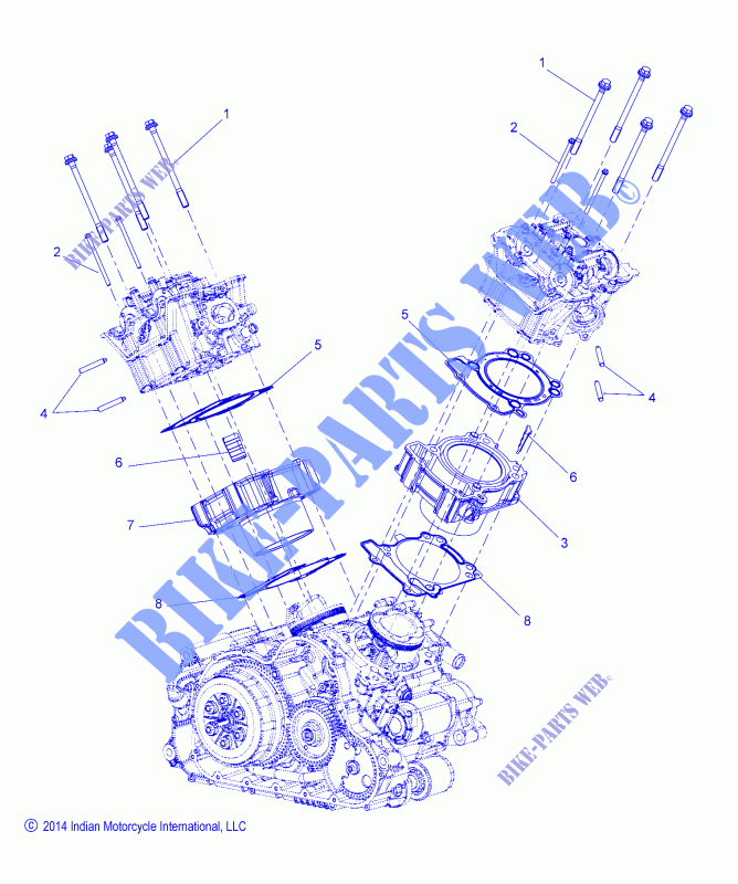 ZYLINDER AND CYL. HEAD MOUNTING   N16MSA00/MSB00 ALL OPTIONEN (49INDIANZYLINDER15SCOUT) für Polaris SCOUT  2016