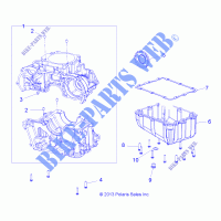 CRANKCASE AND ÖLWANNE   L15U2NAGFA/MA (49ATVCRANKCASE14SP325) für Polaris M1400 GAS 2015