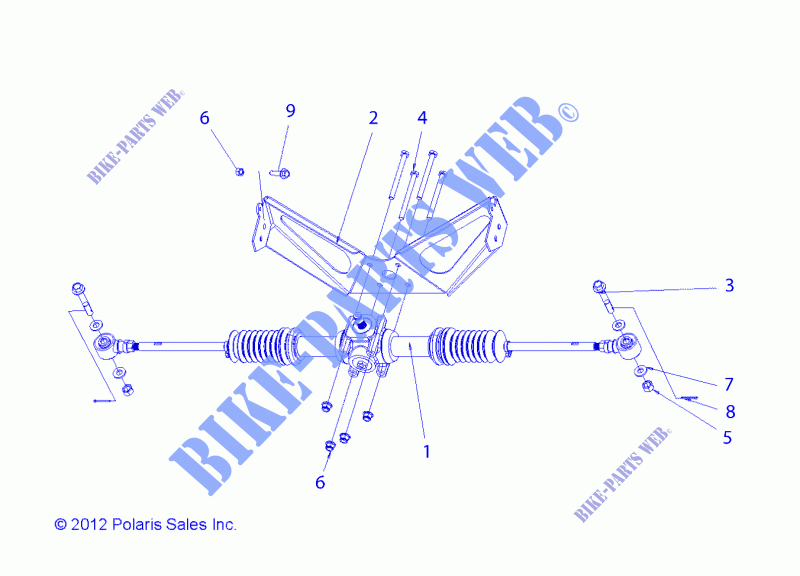 Lenkgetriebe   L14G2/4/6 ALL OPTIONEN (49STEER13RACK) für Polaris e2 - e4 - e6 - eL XD 2014