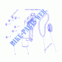 MOTOR, WATERPUMP IMPELLER and COVER   A15DAA57AJ/AH/EAK (49RGRWATERPUMP12RZR570) für Polaris ACE 570 EFI 2015