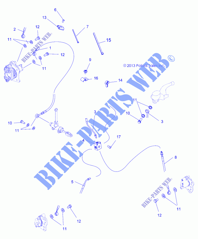 BREMSE LINES   A15SEA32AA/AH (49ATVBREMSELINE14SP570) für Polaris SPORTSMAN ETX EFI 2015